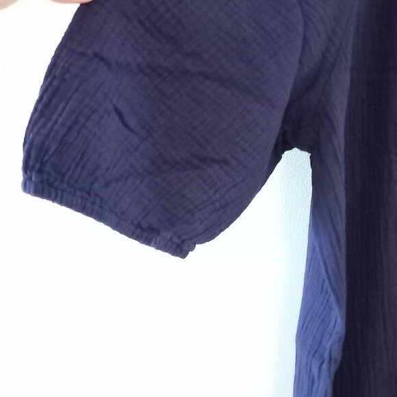 BY ANTHROPOLOGIE royal blue puff sleeve cotton mini dress - Picture 5 of 13